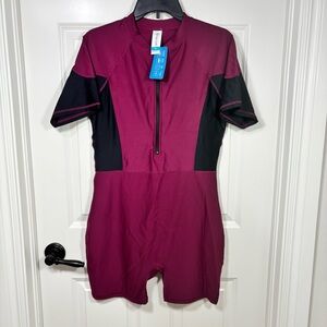 NWT Halcurt One Piece Front Zip Rash Guard Swim Suit UPF 50 Women’s XL